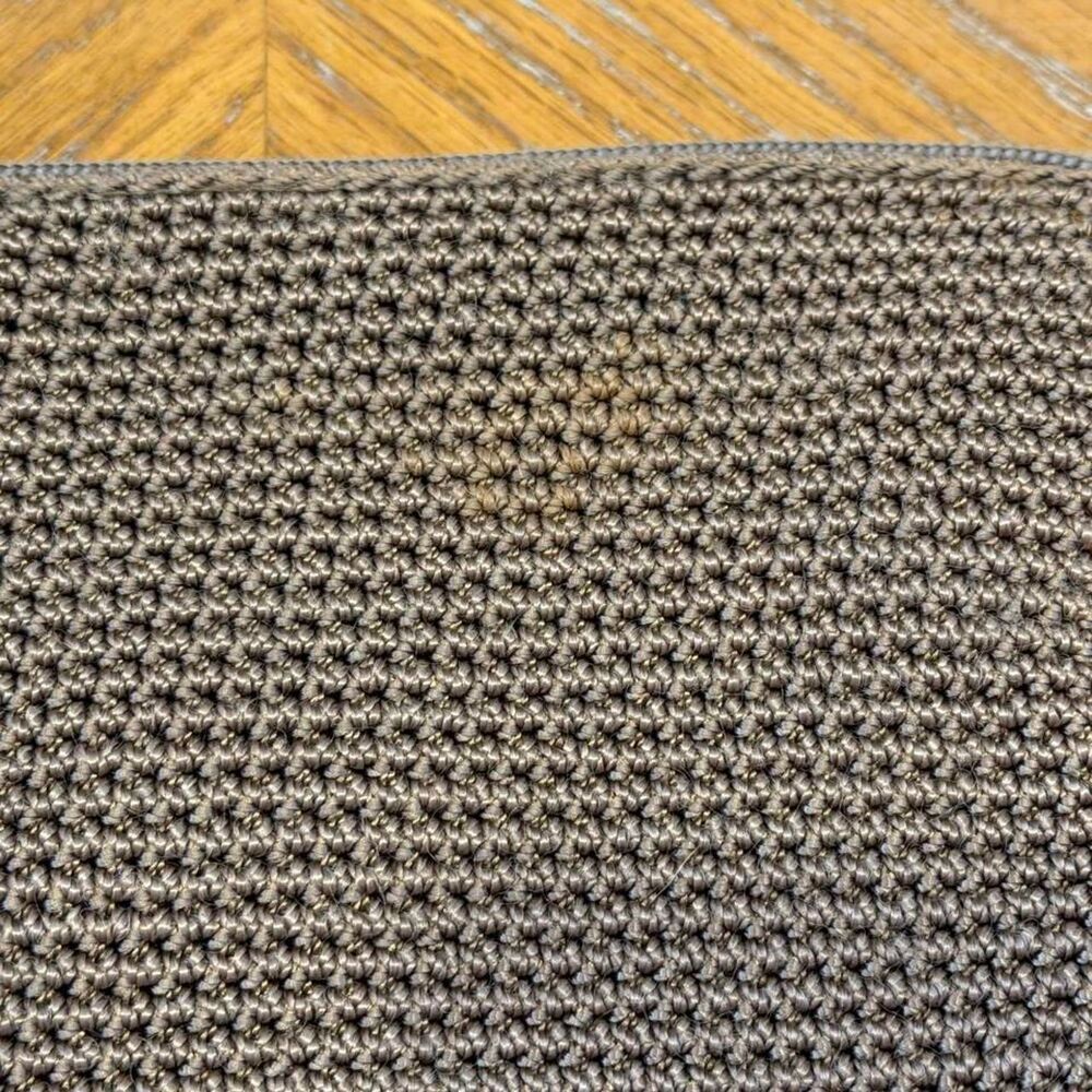 Vintage The Sak Brown Crochet Pouch Cosmetic Bag - Picture 2 of 8